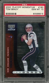 2000 Playoff Momentum #180 Tom Brady Rookie Card (#548/750) – PSA GEM MT 10 